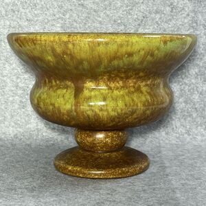 Haeger‎ Pottery Planter Vase MCM Green Brown Sputnik Speckled Glaze Stamped USA